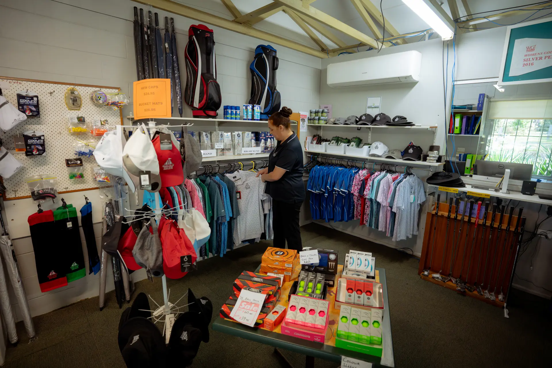 Merchandise and equipment in the pro shop